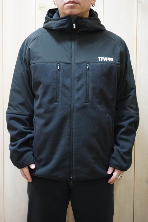 TFW49 ティーエフダブリューフォーティーナイン T042520013 FLEECE HOODIE BLOUSON フリースジップパーカー BLACK 正規通販 メンズ ゴルフ