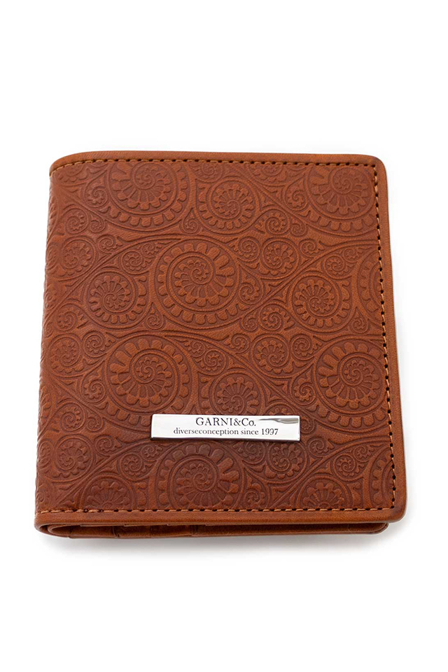 GARNI ガルニ GL23001 Vine Pattern Mini Fold Wallet 財布 BROWN 正規通販 メンズ レディース