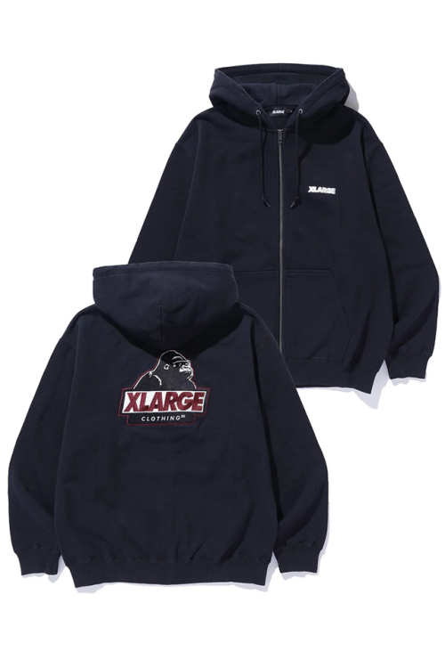 XLARGE エクストララージ 101253012004 SLANTED OG ZIP HOODED SWEATSHIRT ジップパーカー BLACK 正規通販 メンズ レディース