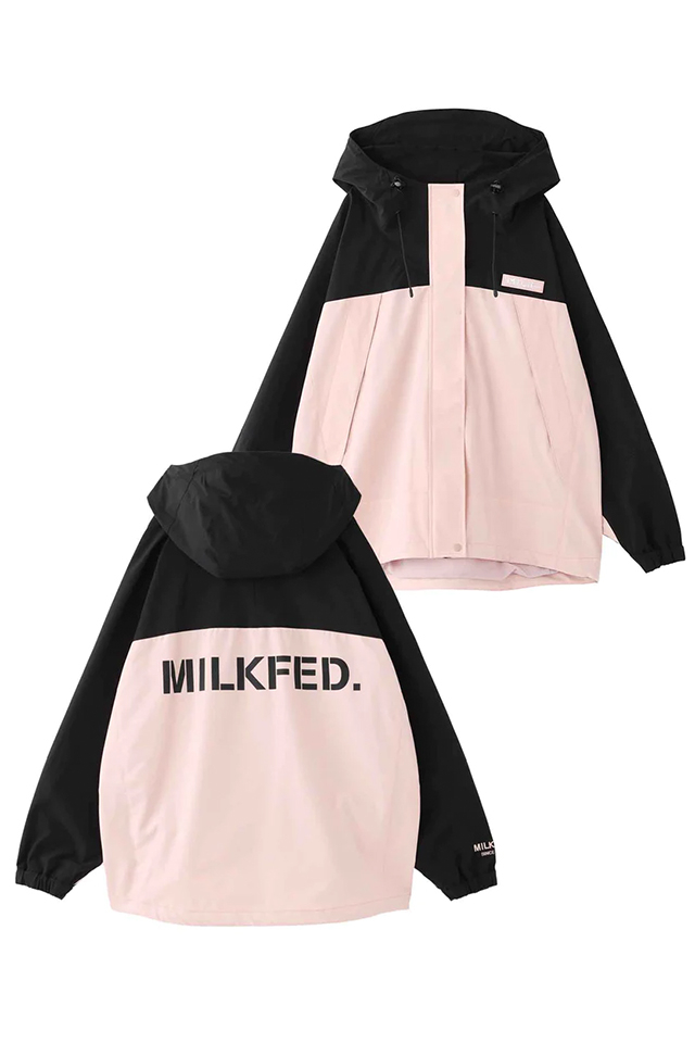 MILKFED. ミルクフェド 103231021002 BACK LOGO BICOLOR MOUNTAIN PARKA MILKFED. マウンテンパーカー LtPINK 正規通販 レディース