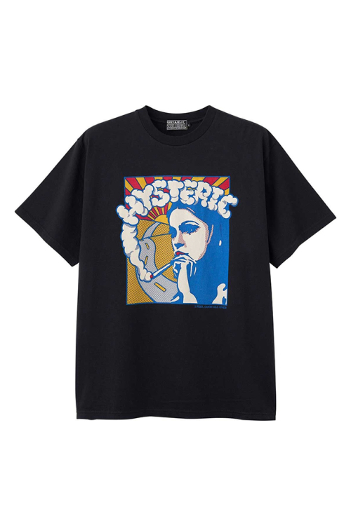 HYSTERIC GLAMOUR ヒステリックグラマー 02261CT19 SMOKERS FIELD Tシャツ BLACK 正規通販 メンズ