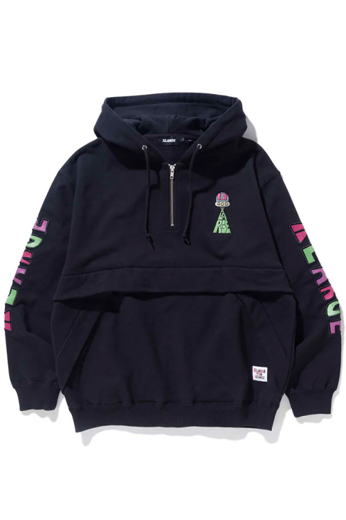 XLARGE エクストララージ 101233012005 TIM COMIX ANORAK SWEATSHIRT XLARGE アノラックパーカー BLACK 正規通販 メンズ レディース