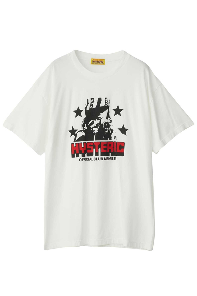 HYSTERIC GLAMOUR ヒステリックグラマー 01233CT02 CLUB MEMBER オーバーサイズTシャツ WHITE 正規通販 レディース