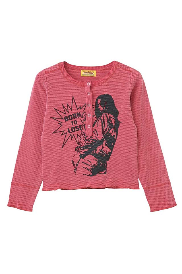 HYSTERIC GLAMOUR ヒステリックグラマー 01261NS02 BORN TO LOSE プルオーバー PINK 正規通販 レディース