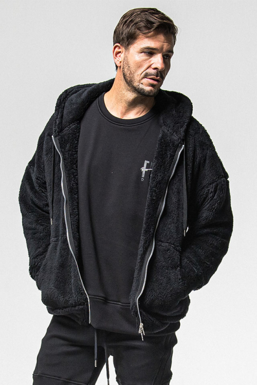 RESOUND CLOTHING リサウンドクロージング RC38-C-007 BOA zip loose hoodie ボアルーズジップパーカー BLACK 正規通販 メンズ 2025年12月10日入荷予定