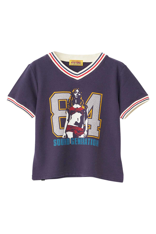 HYSTERIC GLAMOUR ヒステリックグラマー 01261CT13 84 SOUNDS Tシャツ NAVY 正規通販 レディース