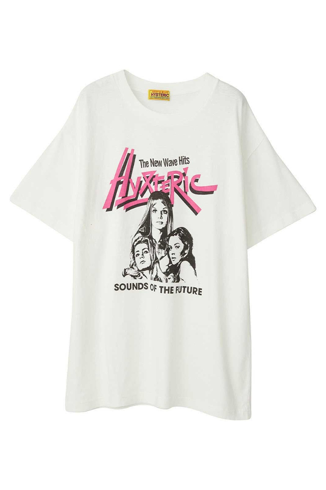 HYSTERIC GLAMOUR ヒステリックグラマー 01251CT01 SOUND OF THE FUTURE オーバーサイズTシャツ WHITE 正規通販 レディース