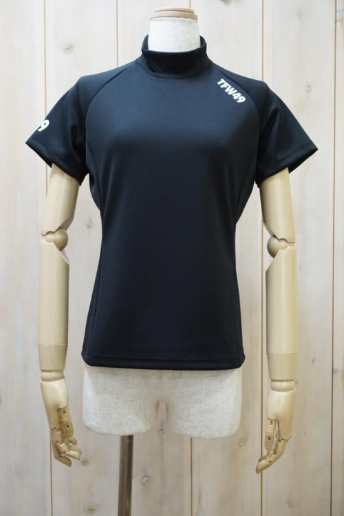 TFW49 TL10231006 MESH MOCK NECK T モックネックTシャツ BLACK 正規通販 ゴルフ レディース