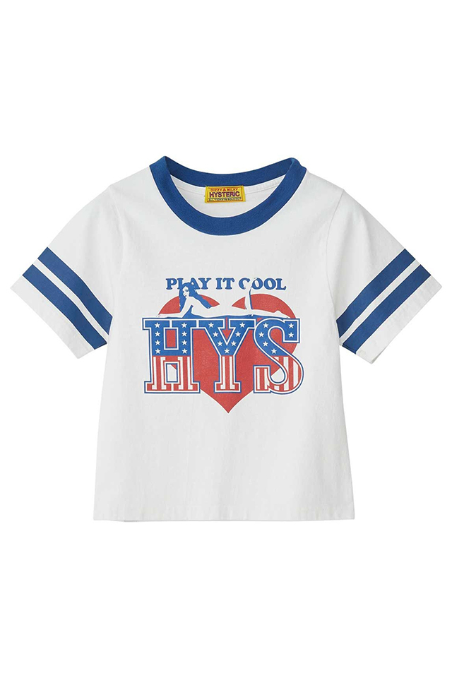 HYSTERIC GLAMOUR ヒステリックグラマー 01261CT03 PLAY IT COOL Tシャツ WHITE 正規通販 レディース