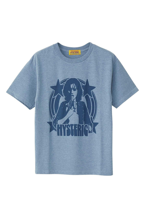 HYSTERIC GLAMOUR ヒステリックグラマー 01261CT17 BANANA GIRL Tシャツ BLUE 正規通販 レディース