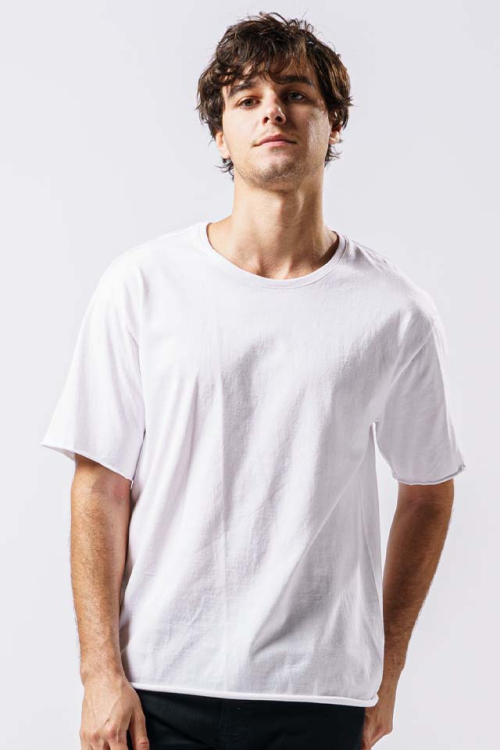 wjk 7327 js01b wide cut-off crew-neck S/S ワイドカットオフTシャツ WHITE 正規通販 メンズ