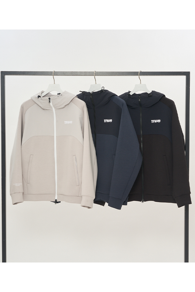 TFW49 ティーエフダブリューフォーティーナイン T102520030 CARBOAD MATERIAL HOODIE マルチジップパーカー BLACK 正規通販 メンズ ゴルフ 2025年10月31日入荷予定