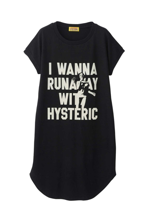 HYSTERIC GLAMOUR ヒステリックグラマー 01241CO04 I WANNA RUNAWAY ワンピース BLACK 正規通販 レディース