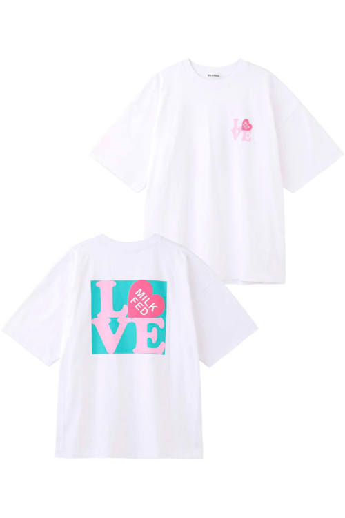 MILKFED. ミルクフェド 103232011005 LOVE WIDE S/S TEE MILKFED. Tシャツ WHITE 正規通販 レディース