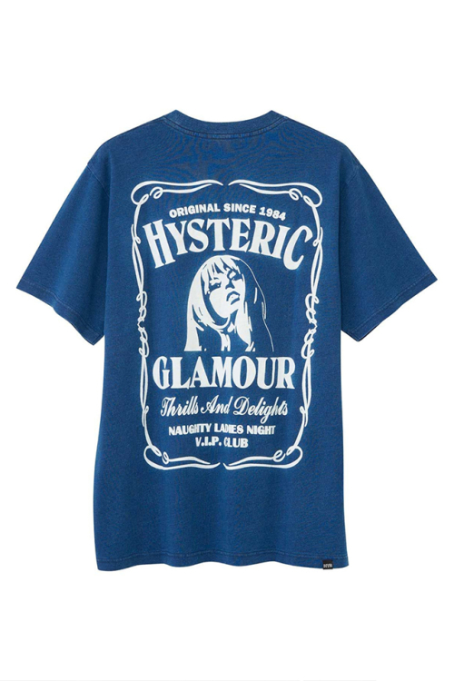 HYSTERIC GLAMOUR ヒステリックグラマー 02251CT25 WHISKY WOMAN Tシャツ DARK INDIGO BLUE 正規通販 メンズ