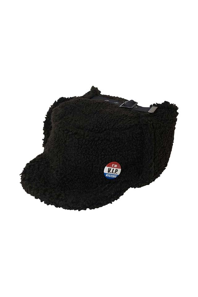 HYSTERIC GLAMOUR ヒステリックグラマー 01253QH03 I’M V.I.P. HYSTERIC ボアフライトキャップ BLACK 正規通販 レディース