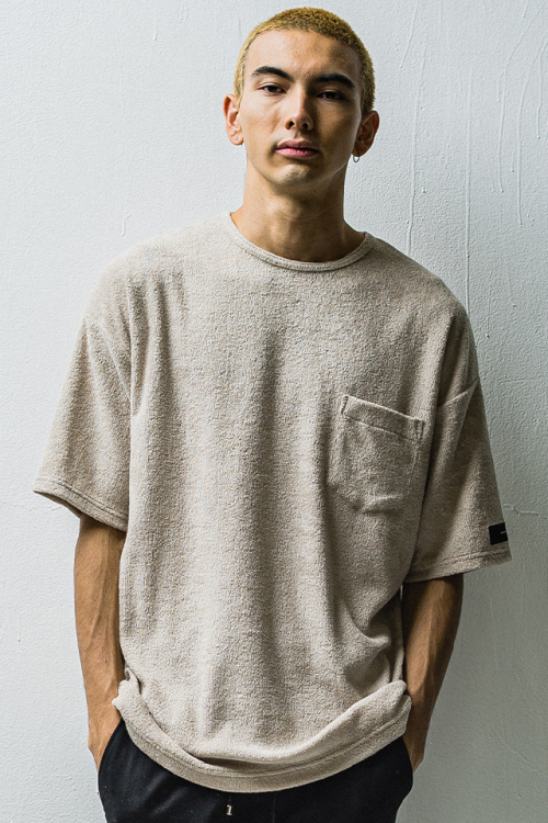 RESOUND CLOTHING リサウンドクロージング RC27-T-005 PILE LOOSE pocket TEE ルーズポケットTシャツ BEIGE 正規通販 メンズ