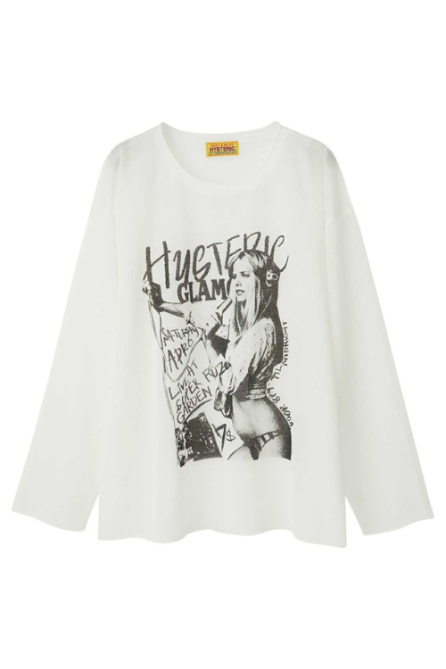 HYSTERIC GLAMOUR ヒステリックグラマー 01241NS06 ALL MUSIC LOVERS プルオーバー WHITE 正規通販 レディース