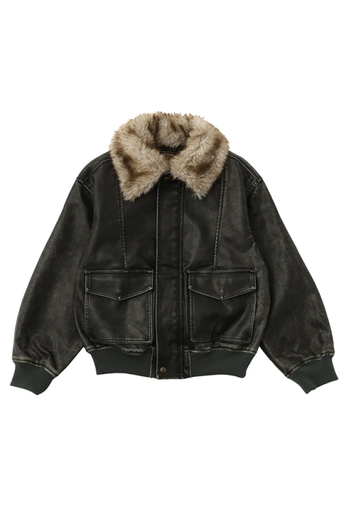 X-girl エックスガール 105254021003 EMBOSSED LOGO PATCH DISTRESSED FAUX LEATHER JACKET ジャケット BLACK 正規通販 レディース