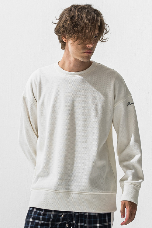RESOUND CLOTHING リサウンドクロージング RC42-C-002 velours fleece thermal loose trainer ベロアフリースサーマルルーズトレーナー WHITE 正規通販 メンズ 2026年11月20日入荷予定