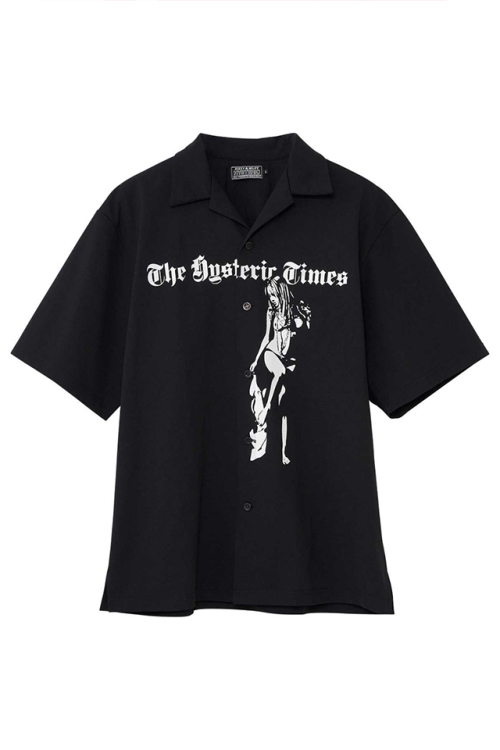 HYSTERIC GLAMOUR ヒステリックグラマー 02251CH04 HYSTERIC TIMES シャツ BLACK 正規通販 メンズ