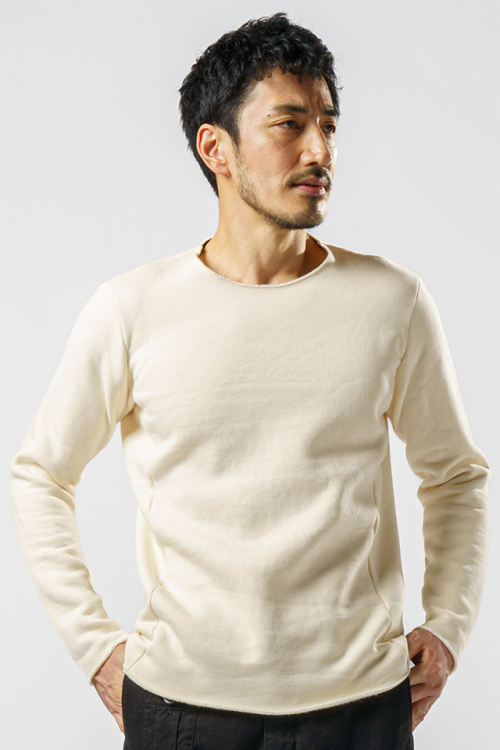 wjk 7980 cj49c heavy weight crew neck (brushed lining) バックボアクルーネックカットソー OFF WHITE 正規通販 メンズ