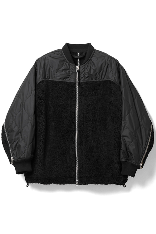 RIPVANWINKLE リップヴァンウィンクル RB-739 COMBINATION ZIP BOA JERSEY コンビネーションジップボアジャージー BLACK 正規通販 メンズ 2025年10月31日入荷予定