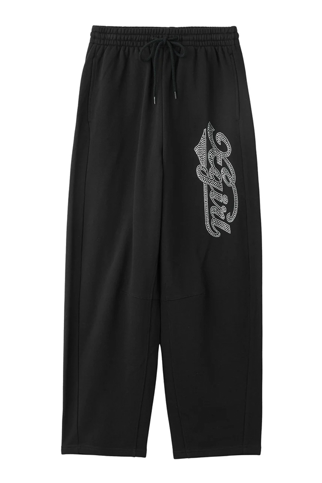 X-girl エックスガール 105254031004 RHINESTONE CURSIVE LOGO SWEAT PANTS スウェットパンツ BLACK 正規通販 レディース