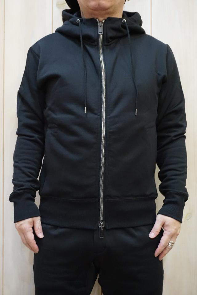 junhashimoto ジュンハシモト 1102220010 GROSS RICH HIGH NECK ZIP HOODIE ハイネックジップパーカー BLACK 正規通販 メンズ