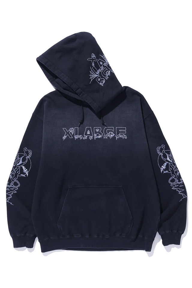 XLARGE エクストララージ 101254012005 CREEPY MANSION HOODED SWEATSHIRT パーカー BLACK 正規通販 メンズ レディース