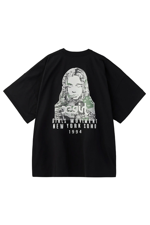 X-girl エックスガール 105253041004 COLLAGE CAMO FACE S/S BIG TEE DRESS Tシャツワンピース BLACK 正規通販 レディース