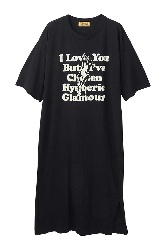 HYSTERIC GLAMOUR ヒステリックグラマー 01232CO04 I LOVE HG ワンピース BLACK 正規通販 レディース