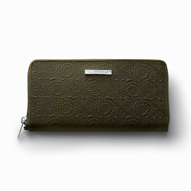 GARNI ガルニ GL16014 Vine Pattern Zip Long Wallet KHAKI 財布 正規通販 メンズ レディース