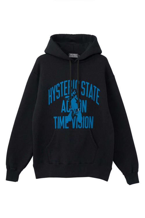 HYSTERIC GLAMOUR ヒステリックグラマー 02253CF06 ACTION TIME VISION パーカー BLACK 正規通販 メンズ