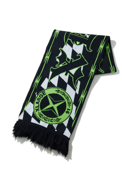 XLARGE エクストララージ 101254054006 XLARGE JACQUARD SCARF マフラー GREEN 正規通販 メンズ レディース