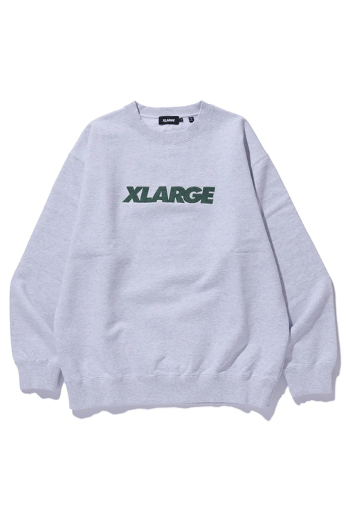 XLARGE エクストララージ 101253012001 STANDARD LOGO CREWNECK SWEATSHIRT クルーネックスウェット ASH 正規通販 メンズ レディース