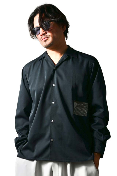 DELAY ディレイ DP1-SH-001 will shirts オープンカラーシャツ BLACK 正規通販 メンズ 2026年3月31日入荷予定