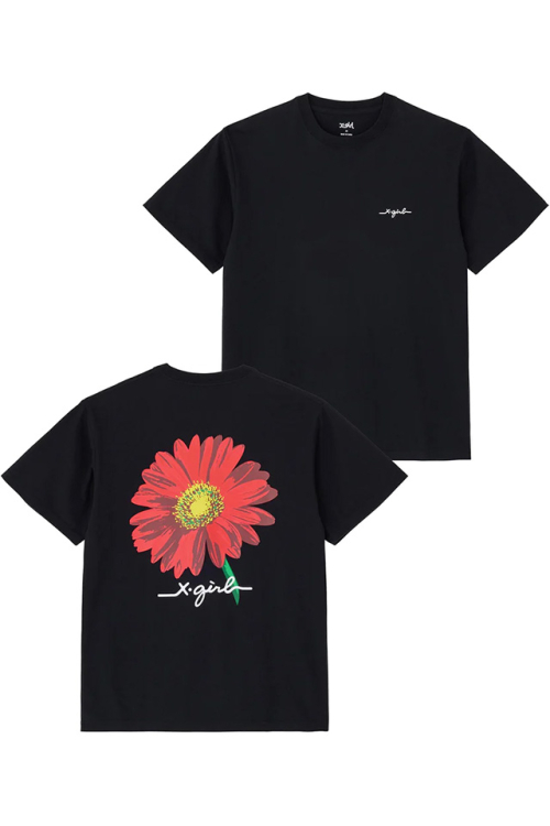 X-girl エックスガール 105232011006 BIG FLOWER S/S TEE X-girl Tシャツ BLACK 正規通販 レディース