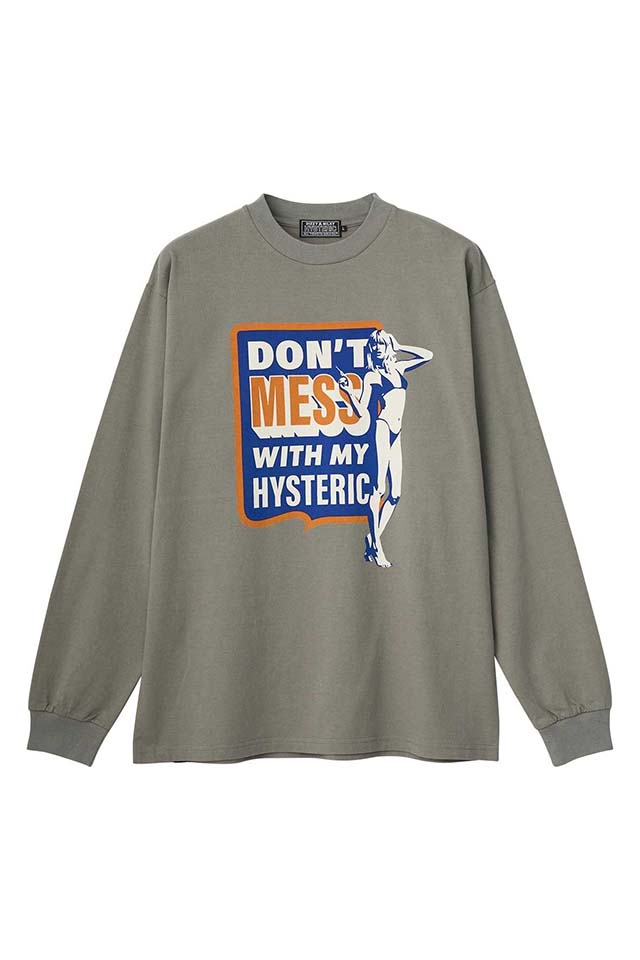 HYSTERIC GLAMOUR ヒステリックグラマー 02261CL03 DON’T MESS Tシャツ KHAKI 正規通販 メンズ