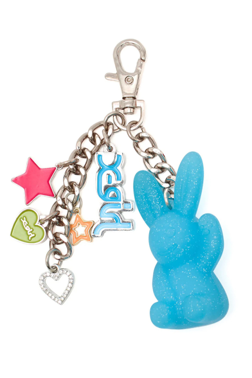 X-girl エックスガール 105261054018 GUMMY BUNNY COLORFUL KEY CHARM キーホルダー BLUE 正規通販 レディース