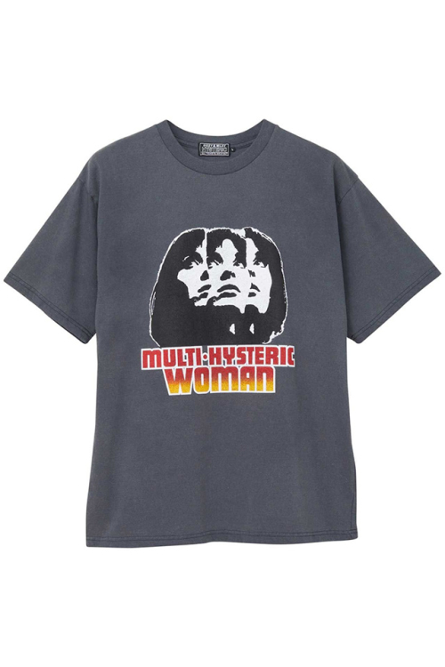 HYSTERIC GLAMOUR ヒステリックグラマー 02241CT01 MULTI HYSTERIC WOMAN Tシャツ BLACK 正規通販 メンズ