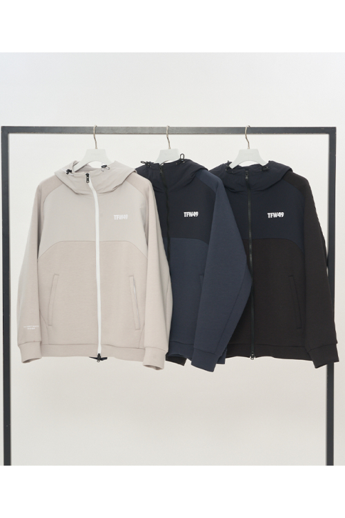 TFW49 ティーエフダブリューフォーティーナイン T102520030 CARBOAD MATERIAL HOODIE マルチジップパーカー BLACK 正規通販 メンズ ゴルフ 2025年10月31日入荷予定
