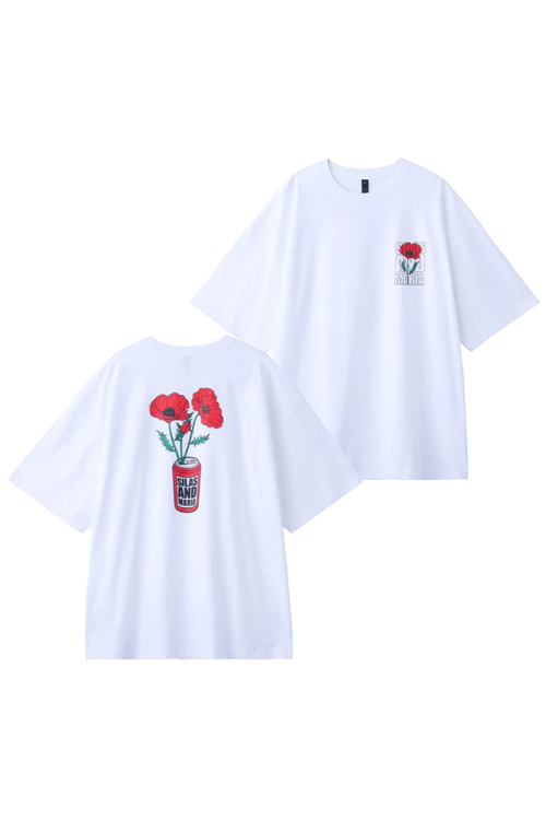 SILAS サイラス 110232011029 POPPY PRINT WIDE S/S TEE SILAS Tシャツ WHITE 正規通販 メンズ