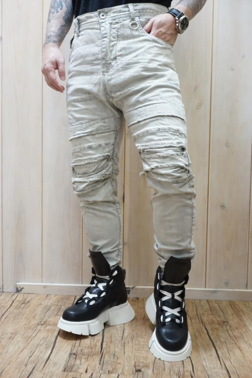 JULIUS ユリウス 777PAM24-PL 9oz STRETCH DENIM BIKER PANTS デニムバイカーパンツ PLASTER 正規通販 メンズ
