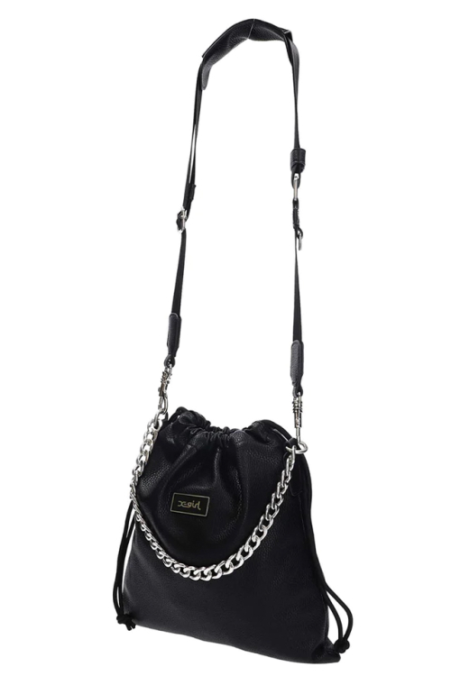 X-girl エックスガール 105233053010 FAUX LEATHER DRAWSTRING BAG X-girl ショルダーバッグ BLACK 正規通販 レディース