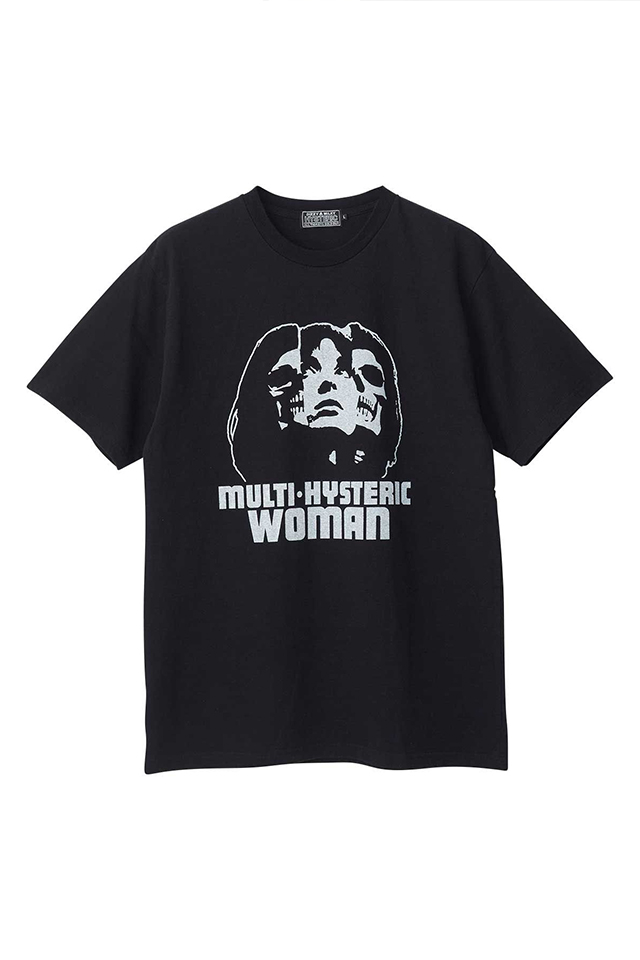 HYSTERIC GLAMOUR ヒステリックグラマー 02263CT08 MULTI HYSTERIC SKULL Tシャツ BLACK 正規通販 メンズ