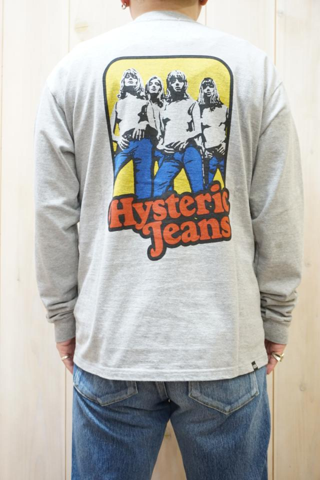 HYSTERIC GLAMOUR ヒステリックグラマー 02223CL09 HYSTERIC JEANS Tシャツ TOP GRAY 正規通販 メンズ