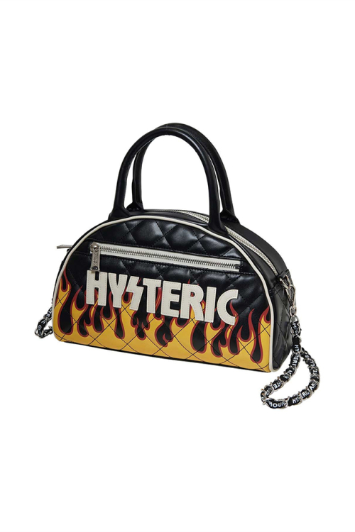 HYSTERIC GLAMOUR ヒステリックグラマー 01253QB04 HYSTERIC FIRE ボストンバッグ BLACK 正規通販 レディース