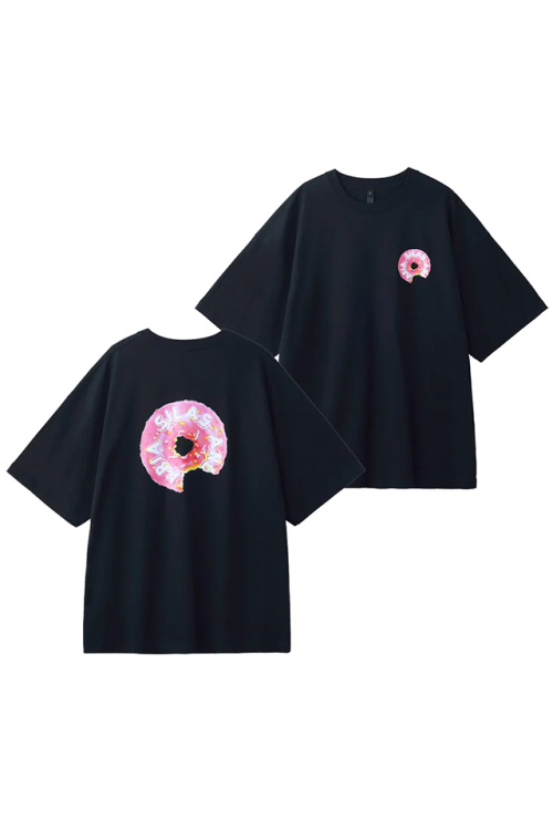 SILAS サイラス 110232011033 DONUTS PRINT S/S TEE SILAS Tシャツ BLACK 正規通販 メンズ