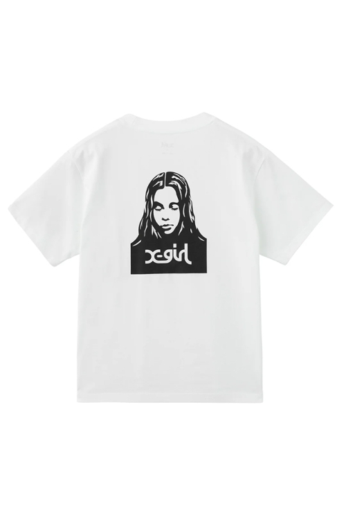 X-girl エックスガール 105261011007 FACE S/S TEE Tシャツ WHITE 正規通販 レディース